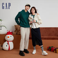 Gap 盖璞 男女装冬季新款LOGO软磨抓绒保暖连帽衫加厚情侣装卫衣841193