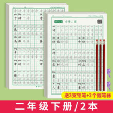 六品堂一年级语文同步练字帖人教版小学生专用字帖硬笔书法练字本楷书笔画笔顺儿童铅笔描红练习写字每日一练 二年级下册（3铅笔+2握笔器）