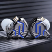KZ ZSN PRO 2 有线圈铁耳机入耳式动铁高保真四核线控高音质HIFI重低音降噪耳机耳麦 蓝纹黑 标准版