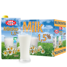 妙可Mlekovita 波兰进口 田园系列低脂牛奶纯牛奶 1L*12盒 优质蛋白