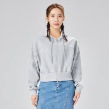 10点开始：ERKE 鸿星尔克 女开衫带帽卫衣外套 12W222302242