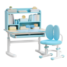 京东京造儿童书桌学习桌椅写字桌【进口实木 小户型 可升降】80cm蓝
