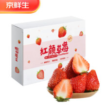 plus会员：京鲜生 丹东99红颜奶油草莓 500g礼盒装 单果18g+ *3件