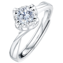 喜钻铂金戒指可调节结婚求婚钻石戒指送女友40分效果