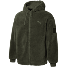 彪马（PUMA） 官方仿羊羔绒外套男女同款秋冬休闲保暖防风上衣 CLASSICS535066 墨绿色-64 XL(185/104A)
