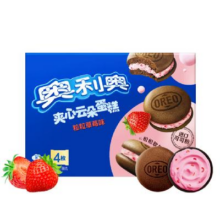 Plus会员：奥利奥（Oreo）夹心云朵蛋糕 独立包装 粒粒草莓味4枚88g+凑单