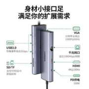 UGREEN 绿联 Type-C扩展坞USB-C读卡器雷电4拓展坞分线器HDMI网线HUB15MacBookipad