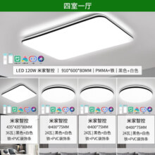 雷士led吸顶北欧客厅 现代简约卧室灯书房餐厅灯智控客卧超薄灯具套餐 四室一厅 智控 客厅+卧室*4