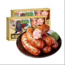 PLUS会员：龙大 黑猪鲜肉肠纯肉烤肠 360g*2盒*5件