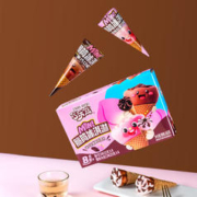 SHUHUA 舒化 伊利巧乐兹小V筒黑巧蜜桃+乌龙混合味冰淇淋20g*8支/盒迷你脆筒冰淇淋
