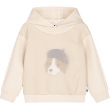 哈吉斯（HAZZYS）品牌童装女童连帽卫衣春新款女童针织双面布简约时尚卫衣 象牙白 120
