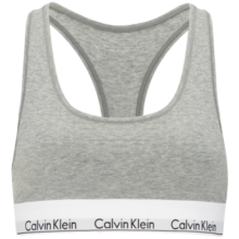Calvin Klein内衣【摩登引力带】女士舒适薄垫无钢圈轻运动美背文胸F3785AD 020-椰青灰 S 推荐70A-75A