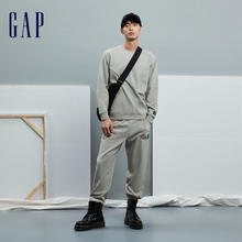 Gap 盖璞 男装冬季新款LOGO加绒保暖宽松圆领卫衣套头运动上衣837422