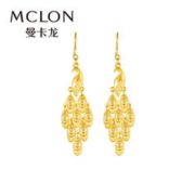 京东百亿补贴：MCLON 曼卡龙 女款足金吉祥孔雀耳饰 约5.48g
