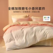 BLISS 百丽丝 水星集团出品全棉加厚磨毛保暖床单被套三/四件套套件