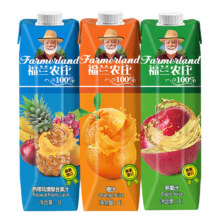 plus会员：福兰农庄 希腊进口100%果汁1L*3瓶*2件