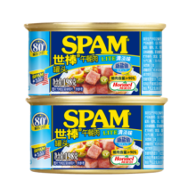 世棒（SPAM）午餐肉罐头清淡口味198g*2罐 开罐即食早餐火锅烧烤麻辣香锅食材