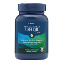 GNC健安喜三倍鱼油 深海无腥迷你易吞服鱼油胶囊omega-3 DHA补脑改善记忆omega-3 【1瓶】209元 (券后省80)
