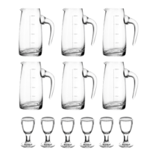 RCOMS1950白酒杯分酒器套装一口杯高脚茅台酒杯烈酒杯酒具礼盒套装 6壶6杯