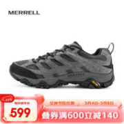 MERRELL 迈乐 户外减震徒步鞋男鞋MOAB 3迈越者低帮新款防滑耐磨轻量登山鞋 J035881黑灰 44