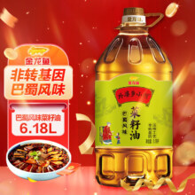 京东百亿补贴、plus会员:金龙鱼 食用油 非转基因 外婆乡小榨巴蜀风味菜籽油6.18L