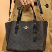 COACH 蔻驰 中号女士PVC配皮单肩斜挎手提包
