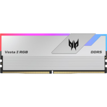宏碁掠夺者（PREDATOR）64G(32G×2)套装 DDR5 6000频率 台式机内存条 Vesta II 炫光星舰RGB灯条(C30) 星光银 助力AI