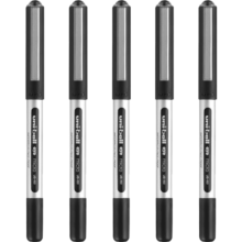三菱（uni）UB-150中性笔直液式走珠笔签字笔 0.5mm耐水考试财务用笔黑色 5支/袋