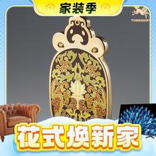 家装季：铜师傅 铜摆件《牛气冲天令牌》铜工艺品