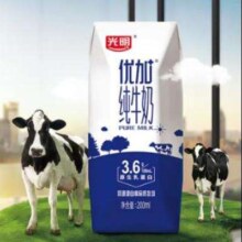 光明 优加纯牛奶礼盒装 200ml*12盒*2提