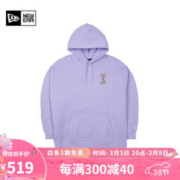 NEW ERA 纽亦华 NEWERA纽亦华2023新款情人节卫衣情侣印花刺绣百搭连帽衫13558571-紫色S