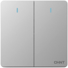 正泰(CHNT)开关墙壁面板家用86型面板二开单控开关NEW6C幻银灰