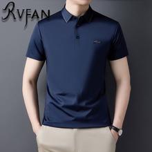 RVFAN 翻领短袖T恤男夏季商务休闲通勤上衣服饰高档男装polo打底衫