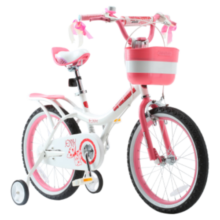优贝（RoyalBaby）儿童自行车女孩单车脚踏车4-7岁EZ版珍妮公主16寸 樱花粉
