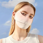透气防晒口罩防紫外线女夏季薄款冰丝立体口罩防尘防晒面罩 蜜桃粉 均码
