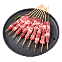 西鲜记宁夏盐池滩羊 原切羔羊肉串240g 附调料 180羔羊  BBQ烤肉食材