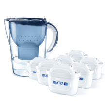 碧然德(BRITA) 滤水壶Marella蓝色3.5L1壶9芯套装 海洋系列家用过滤净水器自来水过滤器净水壶配9只滤芯