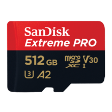 闪迪（SanDisk）A2 512GB TF（MicroSD）存储卡 V30 U3 4K超极速移动版内存卡 读速200MB/s 写速140MB/s449元 (月销1w+)