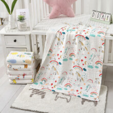 Kissbaby MiracleA类纯棉婴儿浴巾四层纱布 恐龙 70*90cm