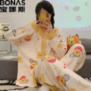 BONAS 宝娜斯 JC配饰宽松春秋季春秋季长袖家居服甜美少女公主 8641圣诞维尼熊 XL