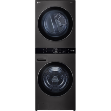 LG洗烘塔 13KG滚筒洗衣机+10KG热泵烘干机 洗干一体式集成机蒸汽除菌 360°速净喷淋 FN23BQH 耀岩黑