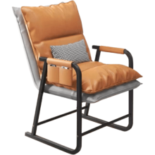 京东百亿补贴:初学者 电脑椅懒人沙发椅家用办公椅子橘色双层加厚+扶手带+抱枕