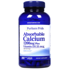 普丽普莱Puritan's Pride 钙维生素D软胶囊200粒 含维D3液体钙好吸收补钙骨骼健康 氨糖软骨素搭档 美国进口