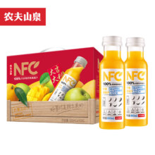 plus立减：农夫山泉NFC果汁 饮料 100%鲜果哇芒果汁300ml*10瓶