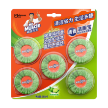 威猛先生（Mr Muscle） 洁厕宝38g*5块 柠檬香型 蓝泡泡洁厕块 厕所马桶清洁祛垢除异味