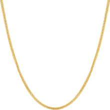 周六福18K金项链女肖邦链 彩金项链素链 黄18K 经典款-约45cm