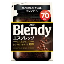 AGF Blendy中度烘焙速溶咖啡 黑咖啡 140g/袋包装升级新老品随机发货
