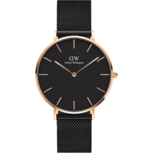 丹尼尔惠灵顿（DanielWellington） dw手表男士 简约时尚欧美瑞典石英腕表 生日礼物送男友 36MM黑盘黑色表带DW00100307