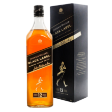 尊尼获加（JOHNNIE WALKER）洋酒 黑牌黑方 12年苏格兰调和型威士忌1000ml盒装