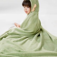 plus会员：babycare新生婴儿绒款带帽浴巾柔吸水速干 方形发热款-翻糖粉（105*105cm）